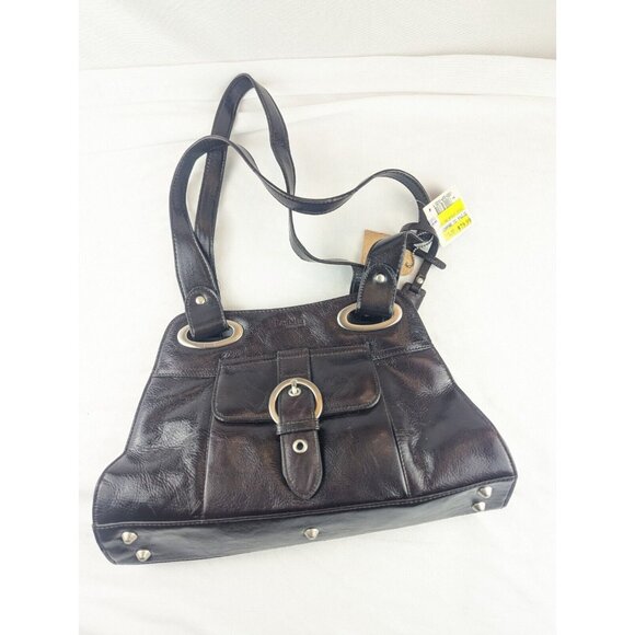 La Diva Brown Leather Purse Handbag Medium Shoulder‎ Bag NWT - Picture 1 of 16